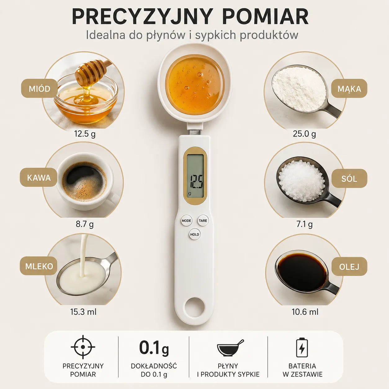Precyzyjna Elektroniczna Łyżka z Wagą – Twój Niezawodny Asystent Kuchenny