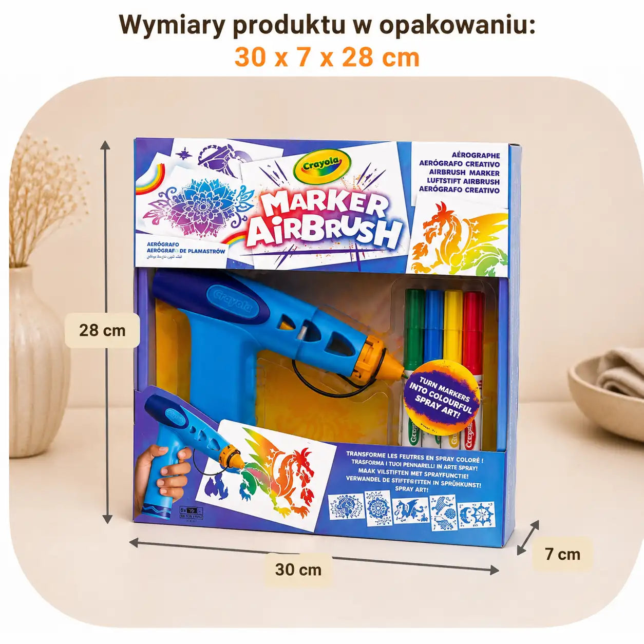 Marker Airbrush – Kreatywny Aerograf do Malowania (Zestaw z Szablonami i Flamastrami)