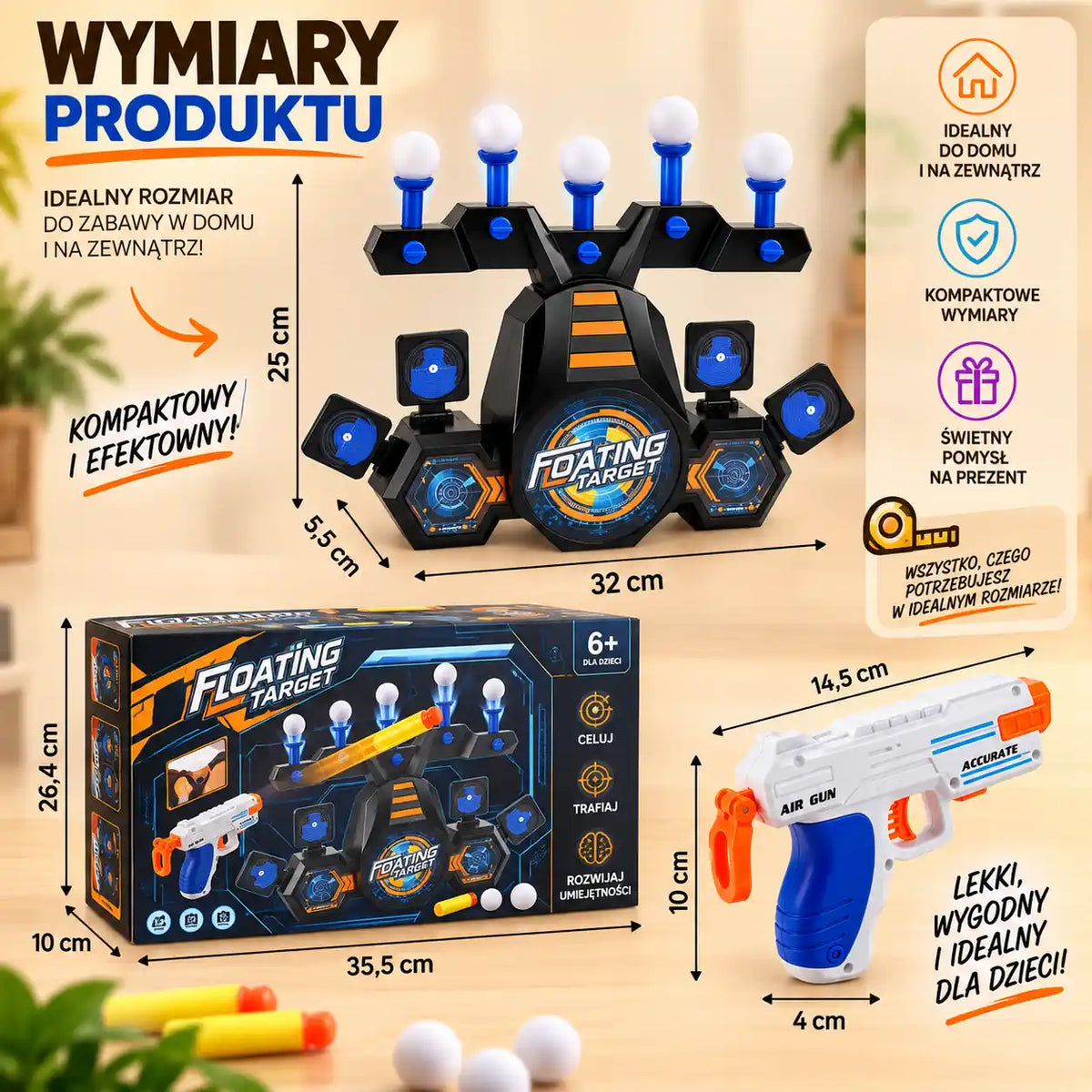 Gra Zręcznościowa AirTarget Blaster – Lewitujący Cel