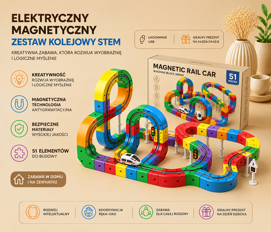 Magiczny Tor Magnetyczny z mini pociągiem