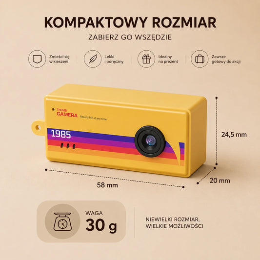 Mini Aparat Cyfrowy Brelok RETRO z Ekranem LCD – Twój Vintage Vibe w Kieszeni