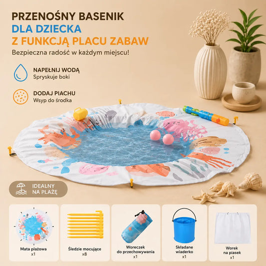Przenośny Basenik Plażowy dla Dzieci – Bezpieczna Zabawa na Plaży