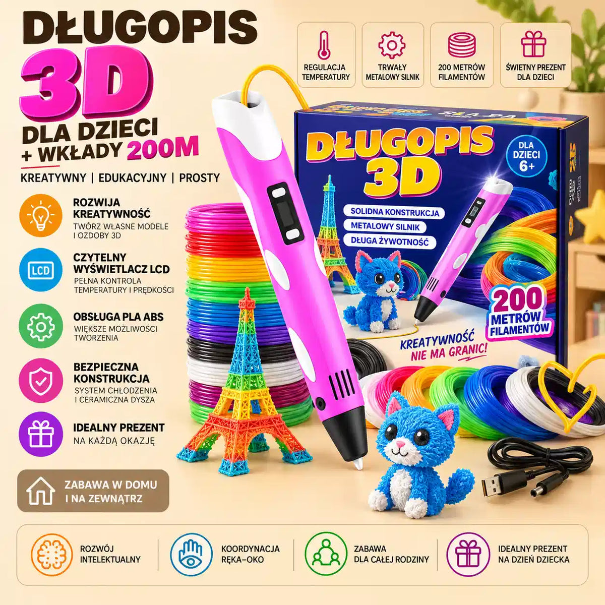 Magiczny Długopis 3D dla Dzieci