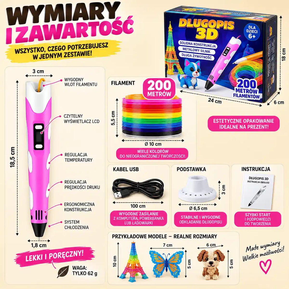 Magiczny Długopis 3D dla Dzieci