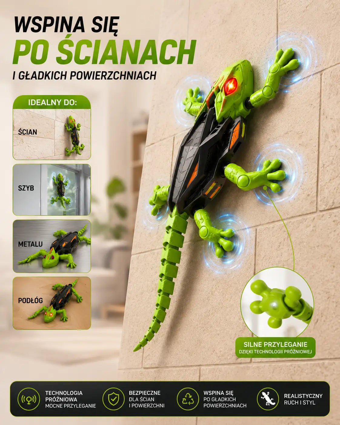 RoboGekon - Niesamowita Zabawka Wspinająca się po Ścianach! 🦎