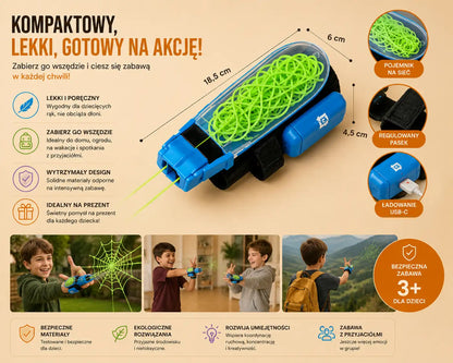 Świecąca Wyrzutnia Pajęczyny – Interaktywny Gadżet Antystresowy