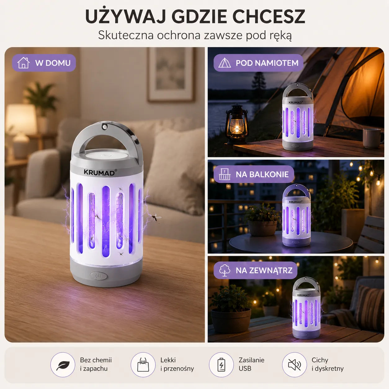 Skuteczna Lampa Owadobójcza UV (5W) – Twój Sposób na Spokojne Lato bez Owadów!