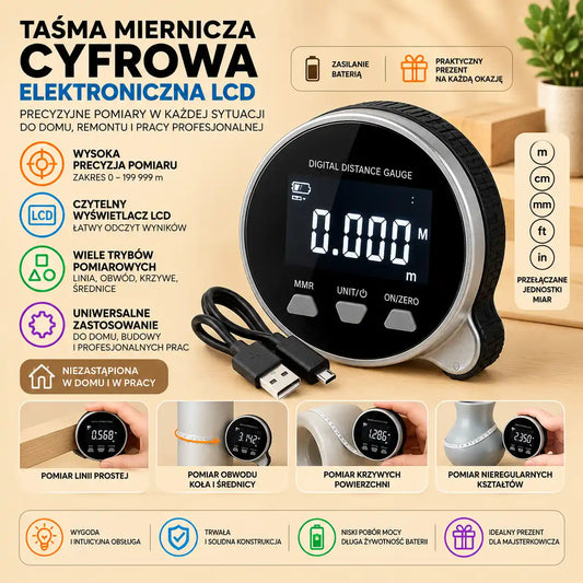 Cyfrowa Miarka Rolkowa LCD – Precyzyjny Pomiar