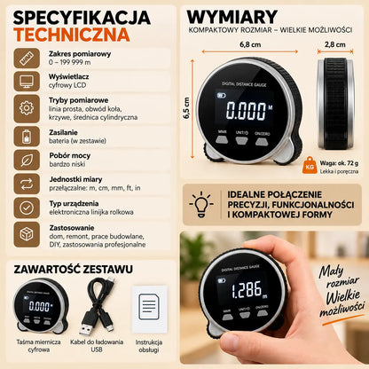Cyfrowa Miarka Rolkowa LCD – Precyzyjny Pomiar