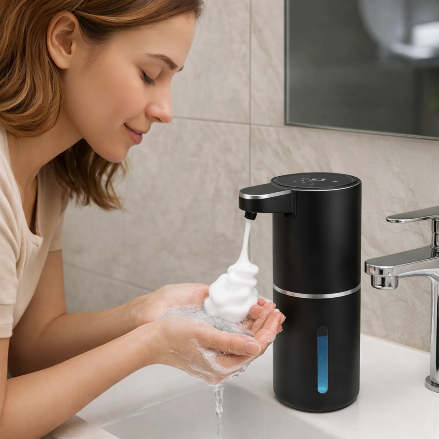 Zestaw Higieny Rąk: Bezdotykowy Dozownik + Mydło 300ml w Komplecie