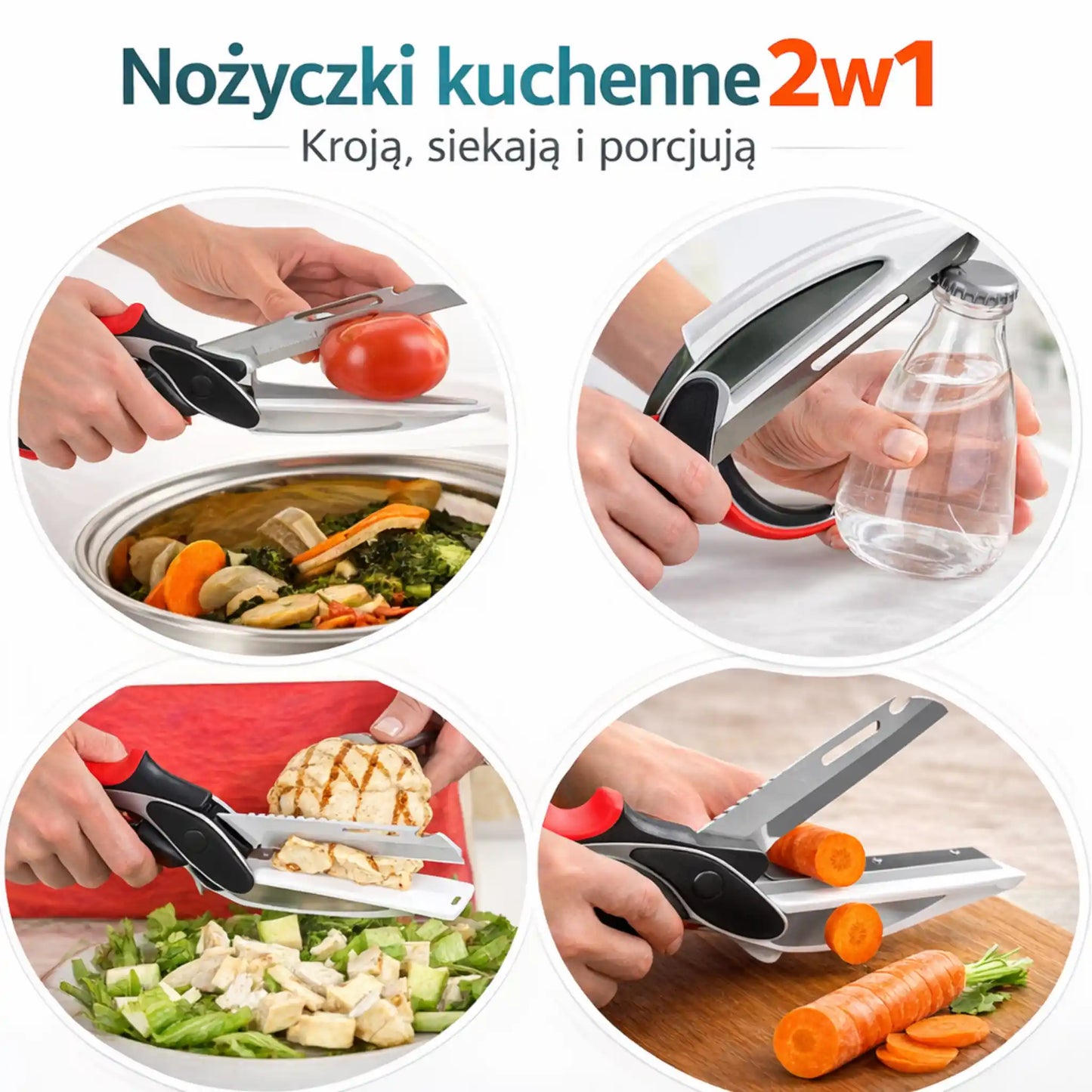 Szybsze gotowanie bez bałaganu – nożyczki kuchenne 2w1
