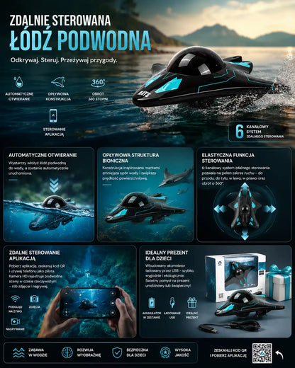Zdalnie Sterowana Łódź RC z Kamerą Podwodną i Oświetleniem LED – Odkryj Podwodny Świat!
