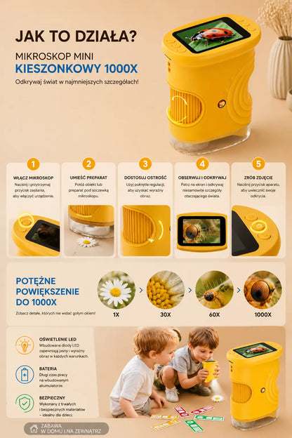 Cyfrowy Mikroskop Edukacyjny dla Dzieci z Oświetleniem LED