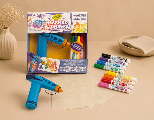 Marker Airbrush – Kreatywny Aerograf do Malowania (Zestaw z Szablonami i Flamastrami)