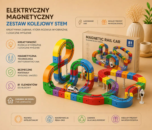 Magiczny Tor Magnetyczny z mini pociągiem
