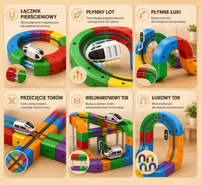 Magiczny Tor Magnetyczny z mini pociągiem