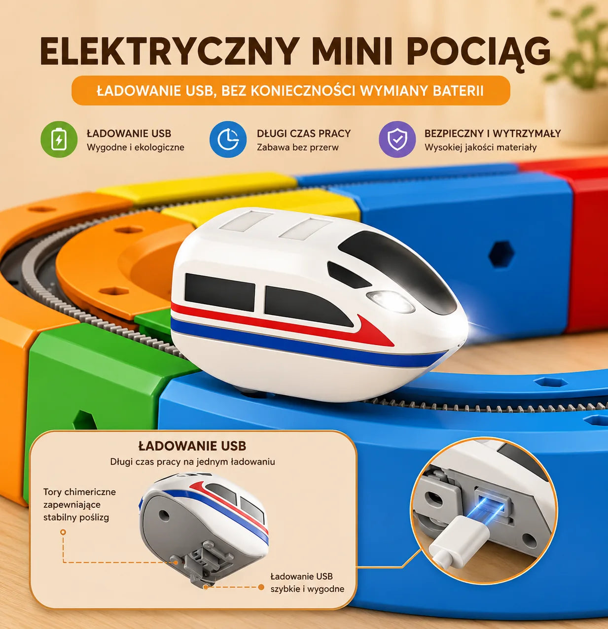 Magiczny Tor Magnetyczny z mini pociągiem