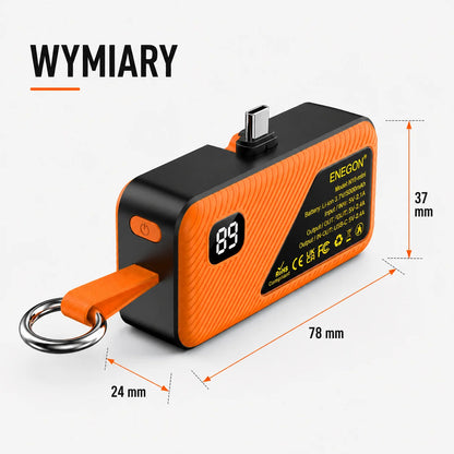 Mini Powerbank 5000 mAh z wbudowanym złączem USB-C