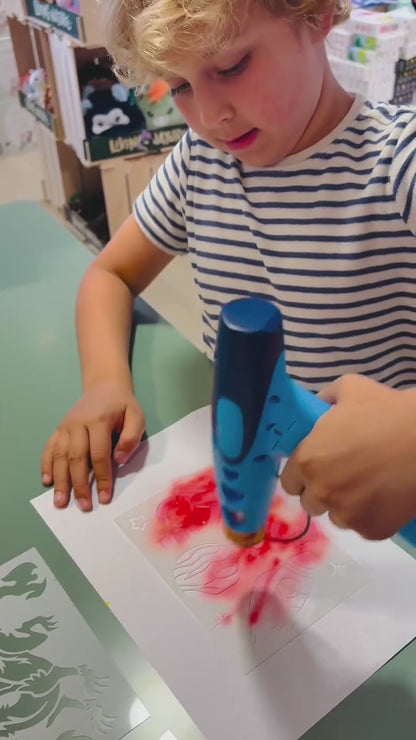 Marker Airbrush – Kreatywny Aerograf do Malowania (Zestaw z Szablonami i Flamastrami)