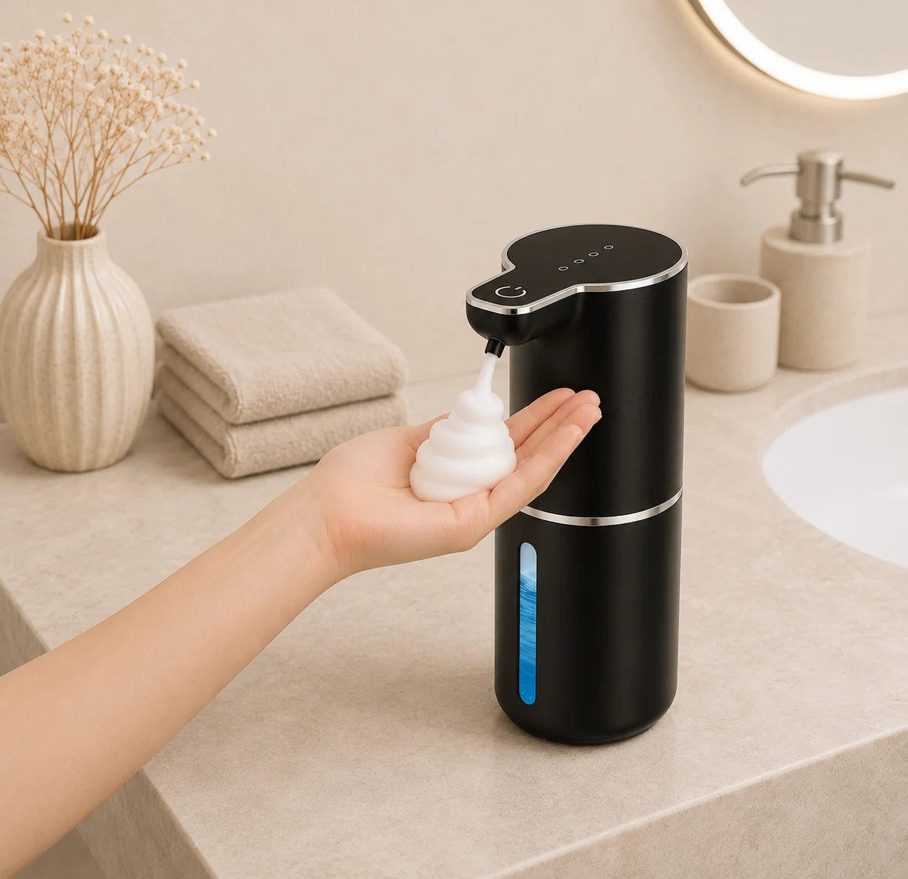 Zestaw Higieny Rąk: Bezdotykowy Dozownik + Mydło 300ml w Komplecie