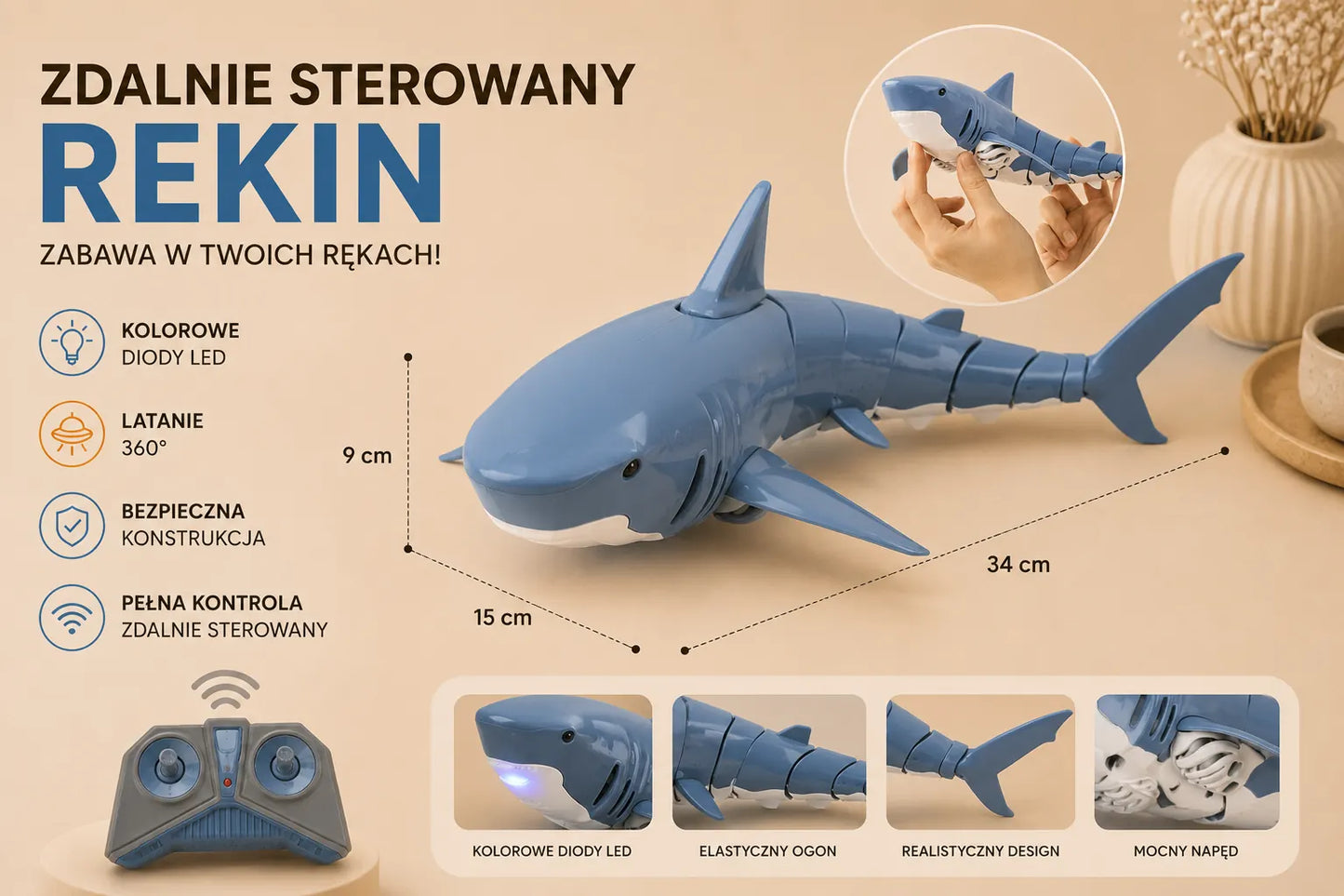 Zdalnie Sterowany Rekin RC – Władca Basenu i Wanny! 🦈💦