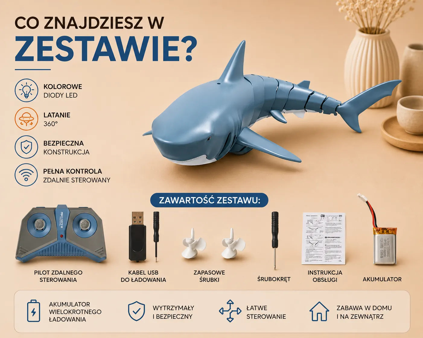 Zdalnie Sterowany Rekin RC – Władca Basenu i Wanny! 🦈💦