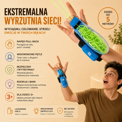 Świecąca Wyrzutnia Pajęczyny – Interaktywny Gadżet Antystresowy