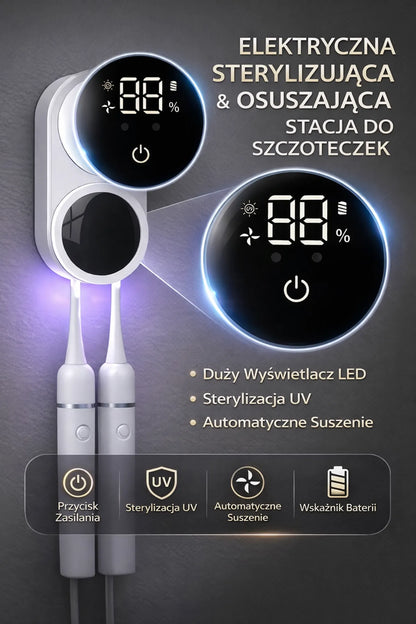 Sterylizator UV do Szczoteczek – Zabija 99,9% Bakterii + Automatyczne Suszenie