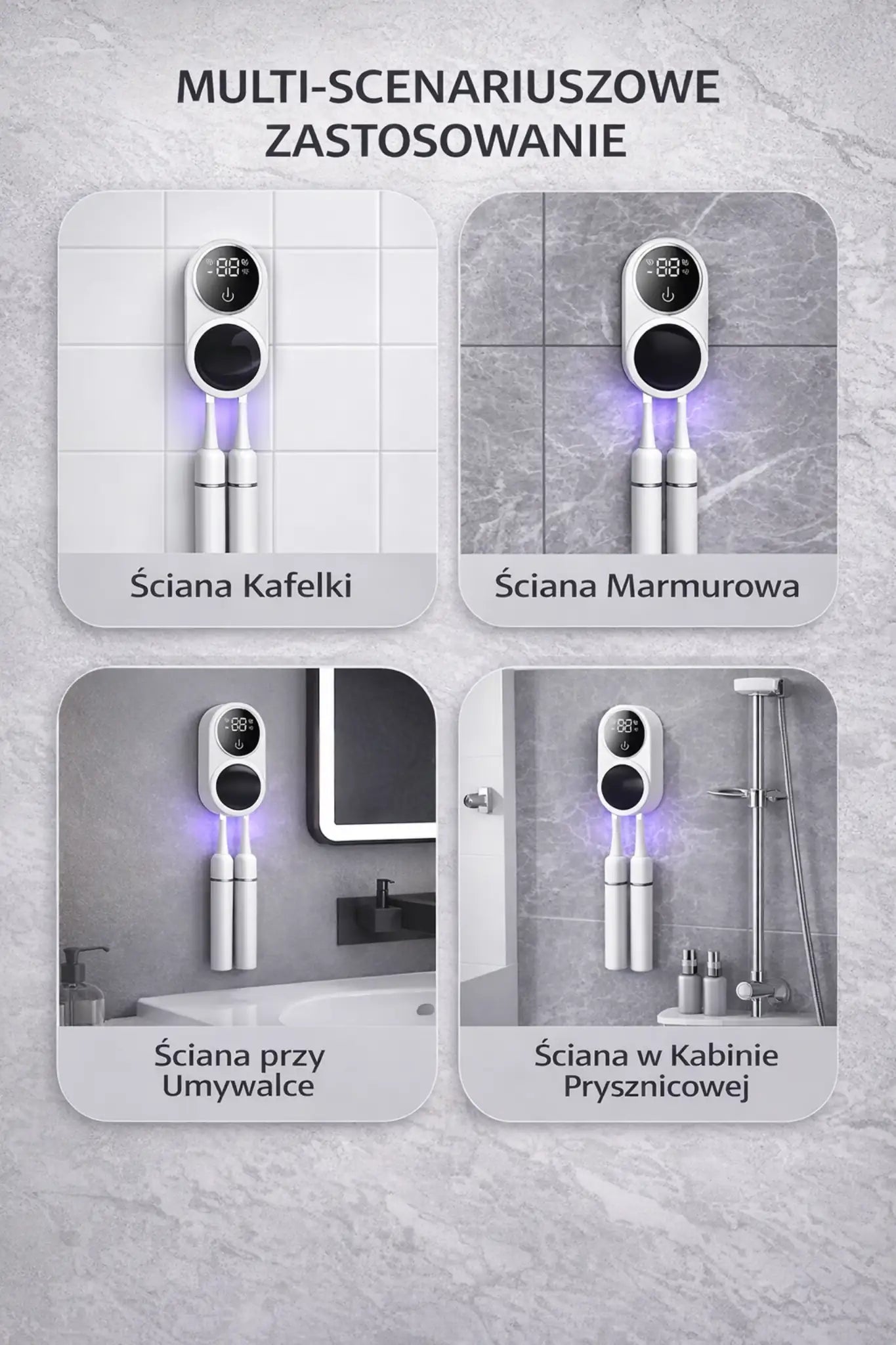 Sterylizator UV do Szczoteczek – Zabija 99,9% Bakterii + Automatyczne Suszenie